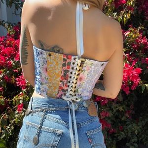 MADE TO ORDER Colors of the Garden Handmade corset top